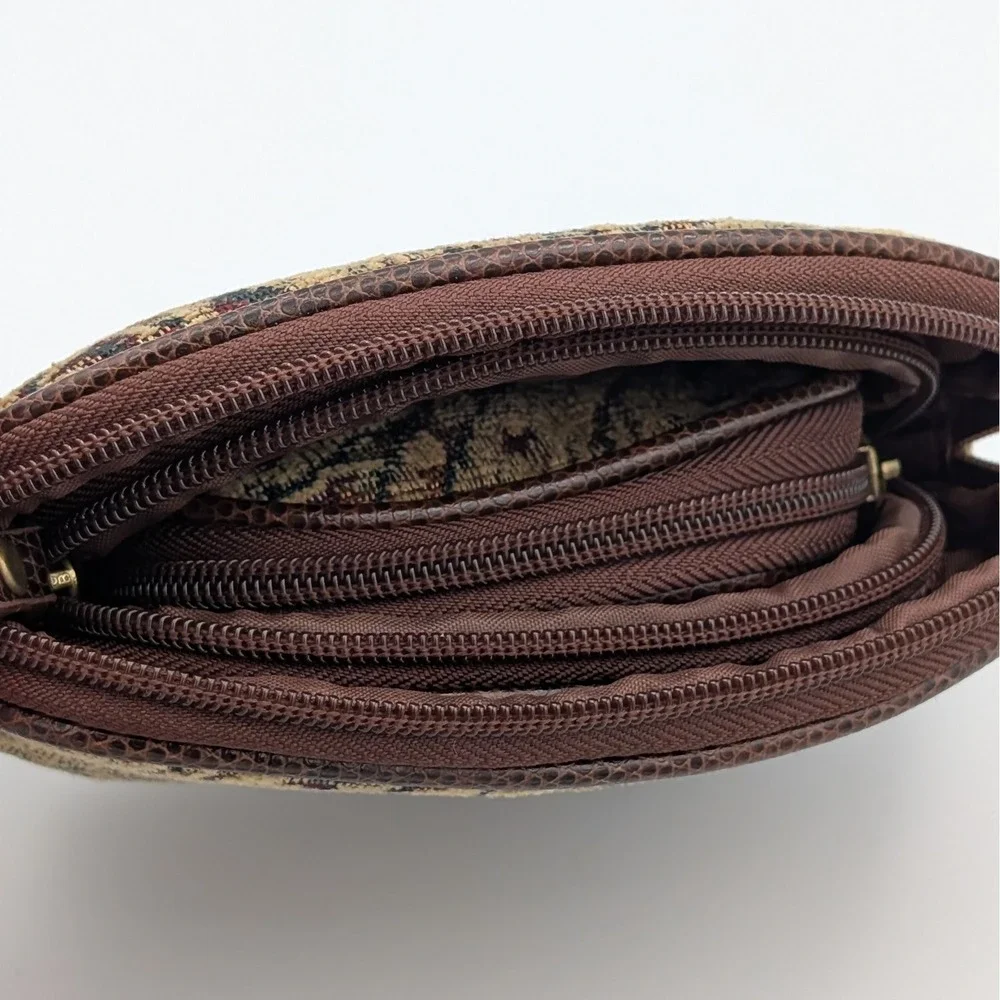 Bueno Tapestry Cosmetic Bag Set Paisley Nesting Travel Pouches Brown 3 Piece